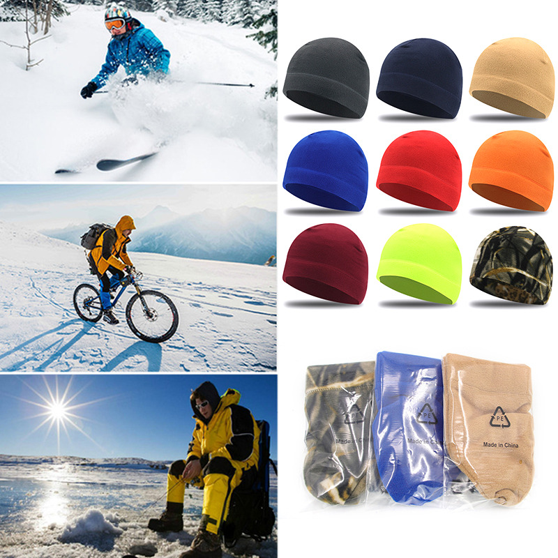 Beanies Hats Winter Warm Sports Cycling Running Ski Bonnet Caps Men Women Outdoor Fleece Windproof Military Tactical Cap