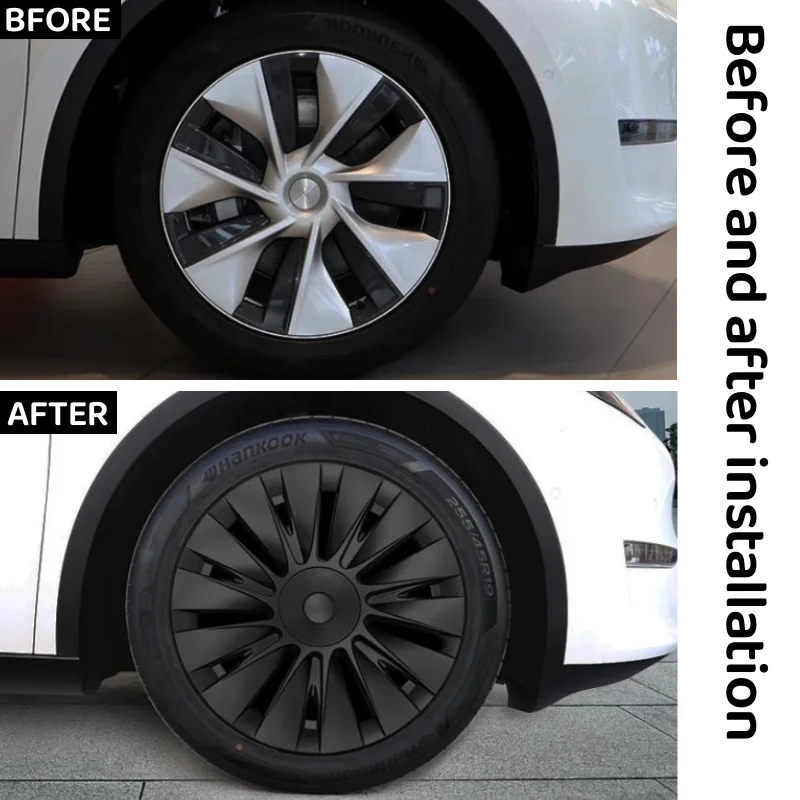 4PCS Hub Cap Performance Replacement Wheel Cap new 19 Inch Automobile Hubcap Full Rim Cover Accessories for Tesla 2025 Model Y 2018-2023