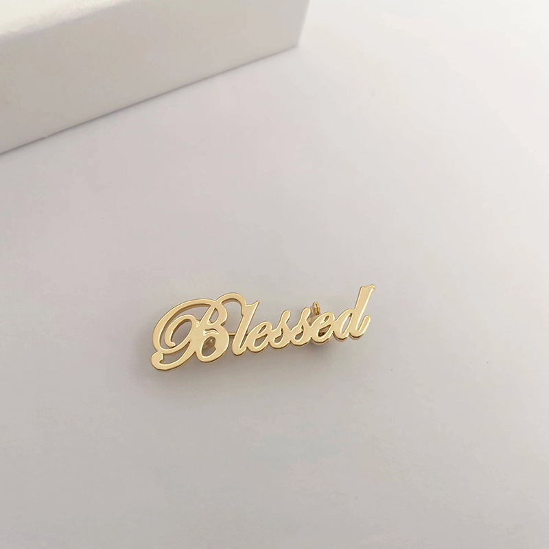 Custom Name Jewelry Personalized Script Font Letters Brooch Pins Initials Lapel Pin Gifts for Birthday Brooch Custom Unique Gift