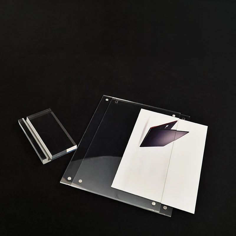 Acrylic Table Photo Frame Plexiglass Card Sign Desktop Display Stand Postcard Holder Picture Frames Home Decor H260306