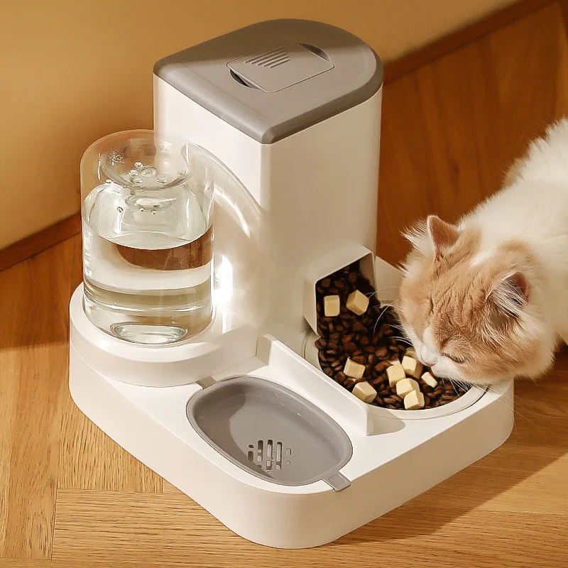 new 2025 Automatic Cat Feeding and Water Feeding Device, Dog Bowl, Cat Basin, 2-in-1 Water Dispenser, Cat Bowl, Pet Supplies