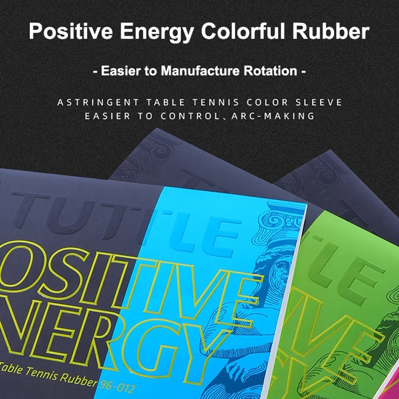 TUTTLE Positive Energy Table Tennis Rubber Pimples Out Non-Tacky Colorful Ping Pong Rubber with High Elastic Sponge