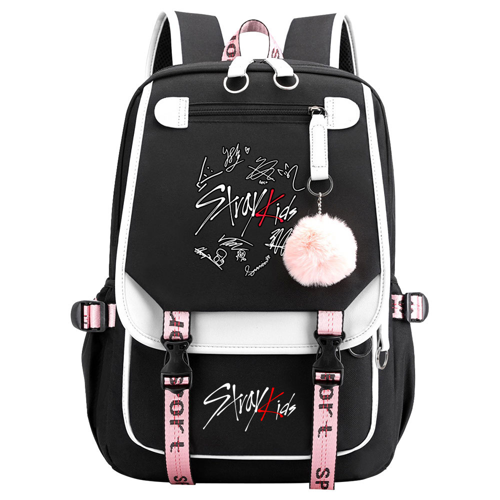 New Stray Kids Girls Boys USB Backpacks Anime School Book Bags Teenager Canvas Laptop Backpack For Women