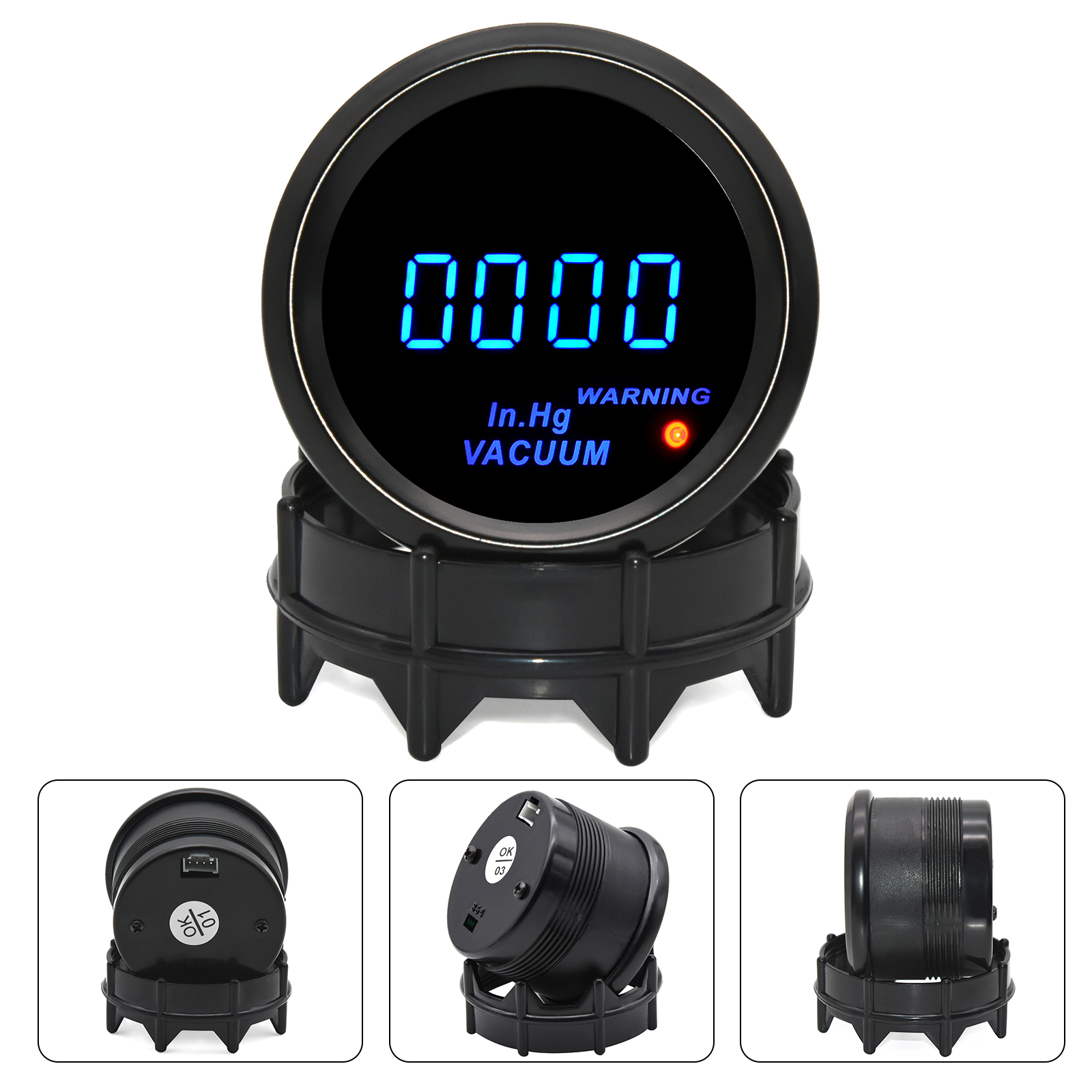 Universal 52mm Vacuum Gauge CAR ACCESSORI Vacuum Meter LED Meter Car Pressure Gauge Auto Replacement Parts Car Repair Tools