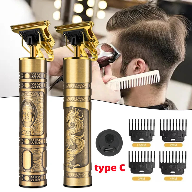 Original Metal Body Retro Set T9 Large Capacity 1200ml Battery Inflatable Silicone Real Woman Senior Hair Cutting Machine Pro 240516