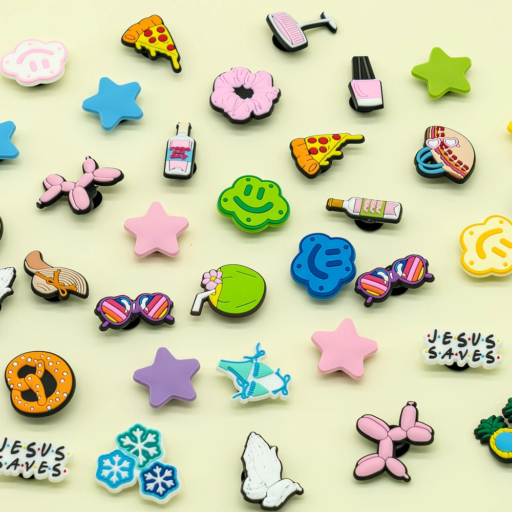 1pcs Casual Style PVC Shoe Charm for Accessories Pentagram Cosmetics Shoe Clips Decorations Buckle Sunglasses Hat Pins Clog