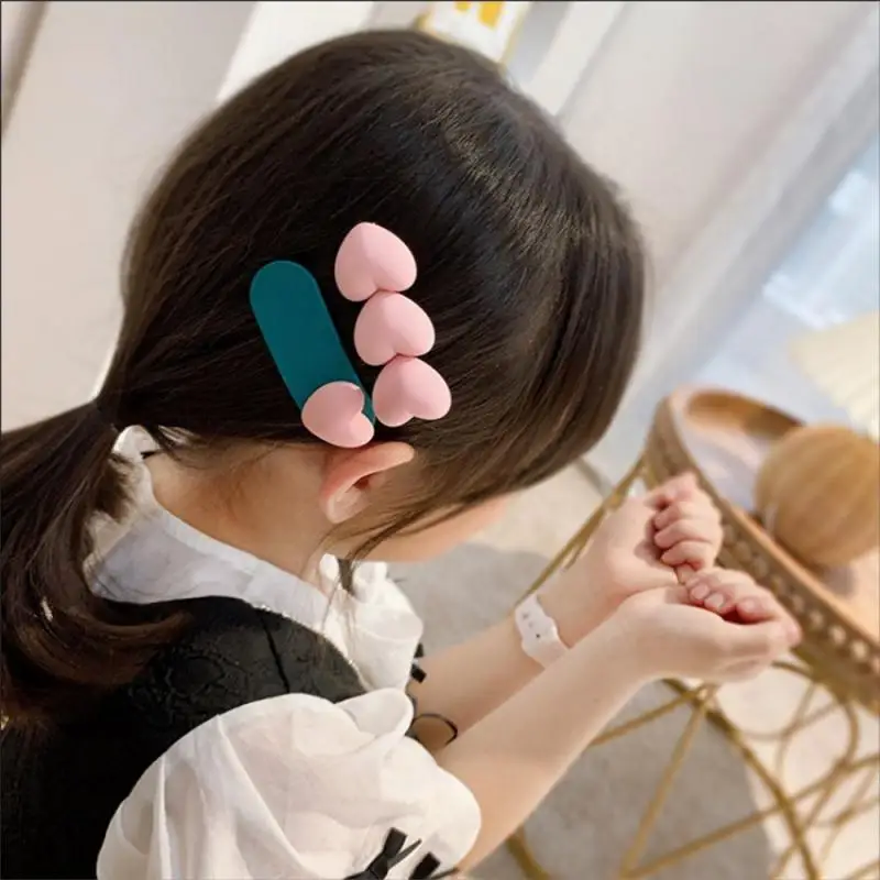 2/1Pcs Candy Colors Hairpins Hair Clips Girl Cute Sweet Alloy Frosted Geometry Duckbill Clip Ornamentr Hair Accessories Barrette