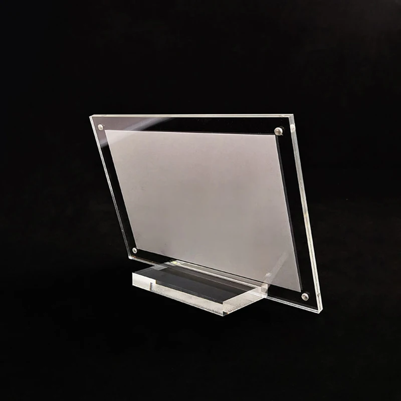 Acrylic Table Photo Frame Plexiglass Card Sign Desktop Display Stand Postcard Holder Picture Frames Home Decor H260306