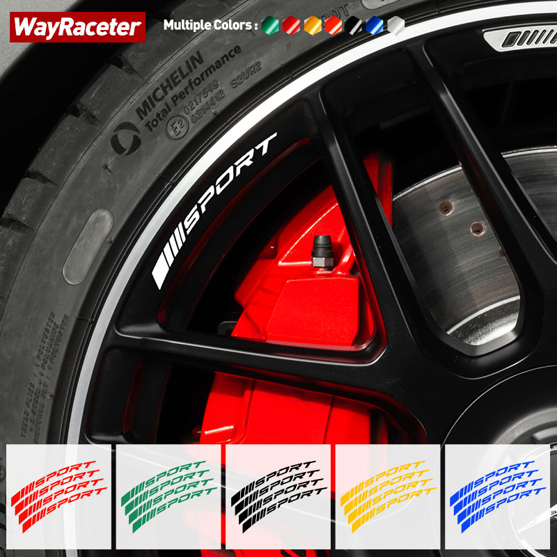 Racing Sport Car Tires Decal Alloy Rim Wheel Sticker For Mercedes Benz A C E S GLA GLC GLE GLS ML CLA CLS CLK R B SLK Class AMG