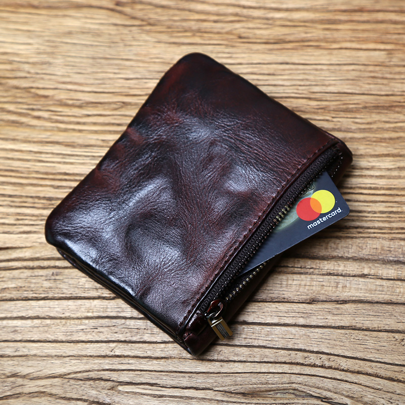 Hand Painted Vegetable Tanned Top Layer Cowhide Wallet For Men's Vintage Genuine Leather Wallet For Women's Short Wallet