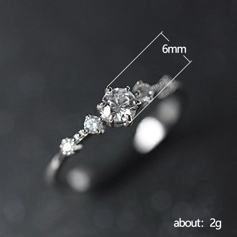 Silver Gold Thin Cubic Zircon CZ Rings for Women Designer Jewelry Charm Flower Diamond Stacking Finger Rings Girls Gift