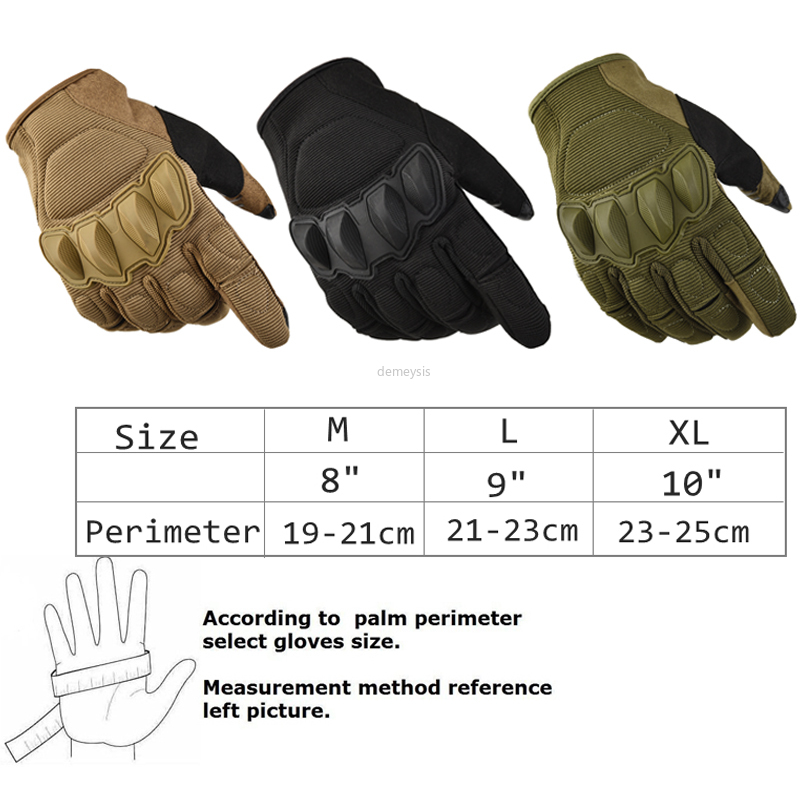 Touch Screen Full Finger Tactical Gloves Motorcycle Motocross Military Hard Knuckle Full Finger Glove Mens