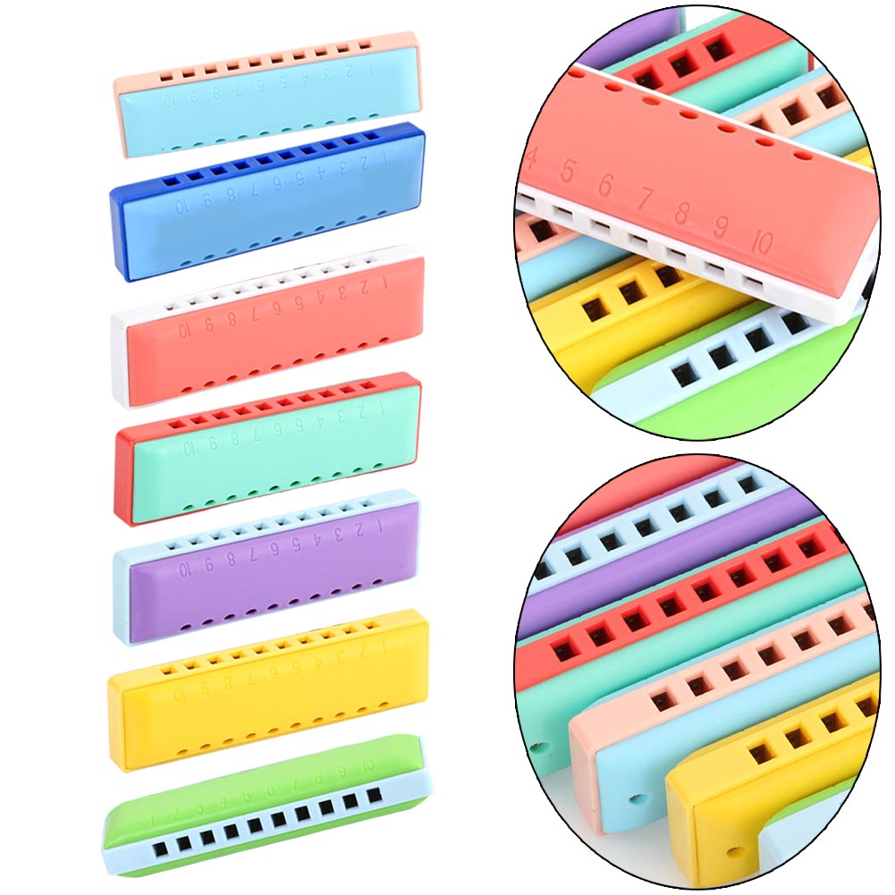 10 Holes Harmonica Mouth Organ C Tune Plastic Colorful Beginner Children Gift 10 * 3 * 2 Cm Musical Instruments