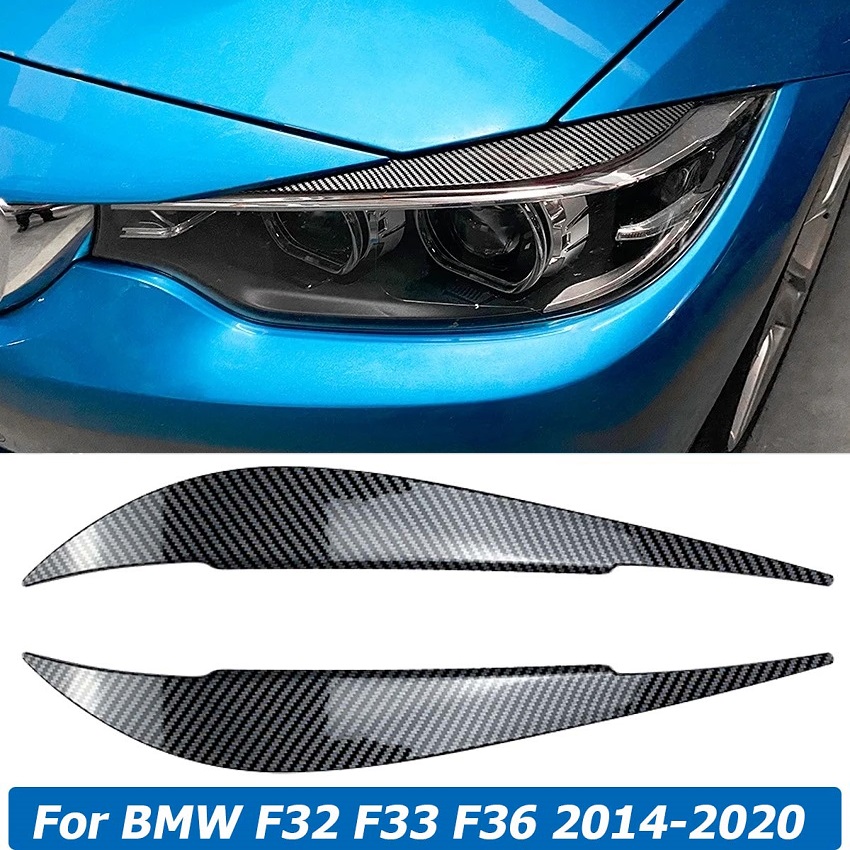 Front Headlight Eyelids Eyebrows Headlamp Eye Lid Cover Trim Sticker For BMW F32 F33 F36 4 Series 2014-2020 Styling Mouldings