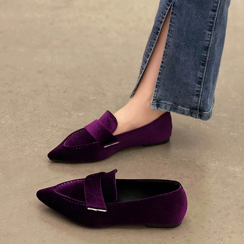 Women new Flats Ballet Dance Pointed Toe Sandals Shoes 2023 Spring New Designer Loafers Shoes 2025 Suede Casual Sport Walking Zapatillas