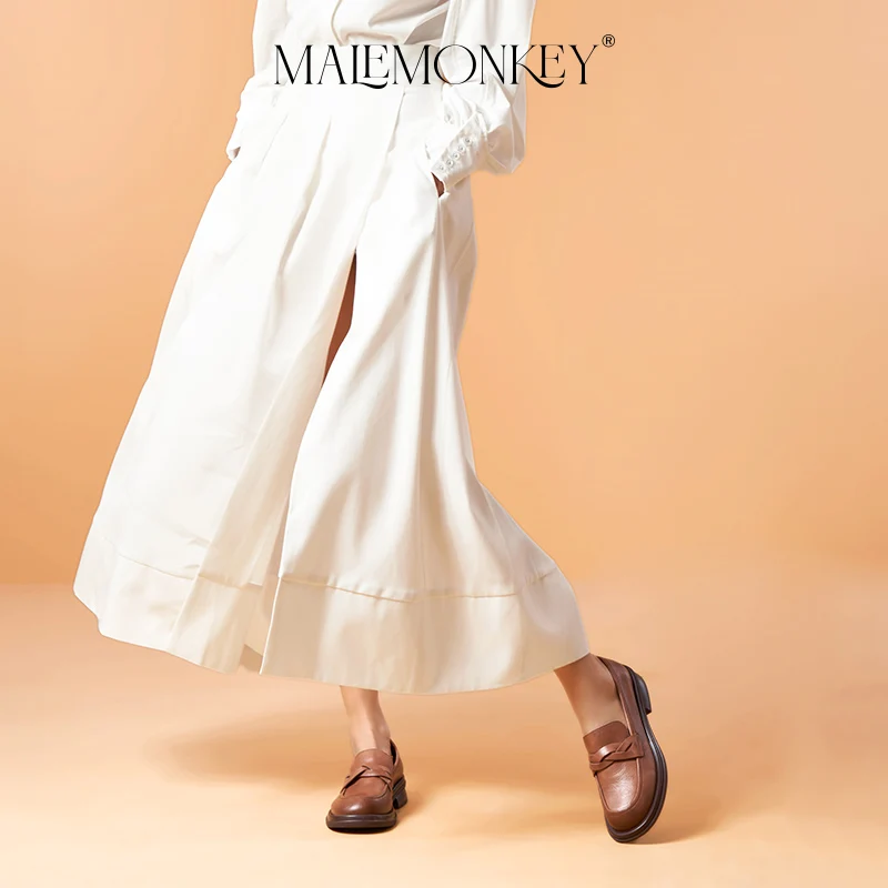 Loafers 2025 Women new Brand Designer Shoes New 2023 Spring Genuine Leather Women Flats Office Shoes Non-slip Female Shoe Handmade