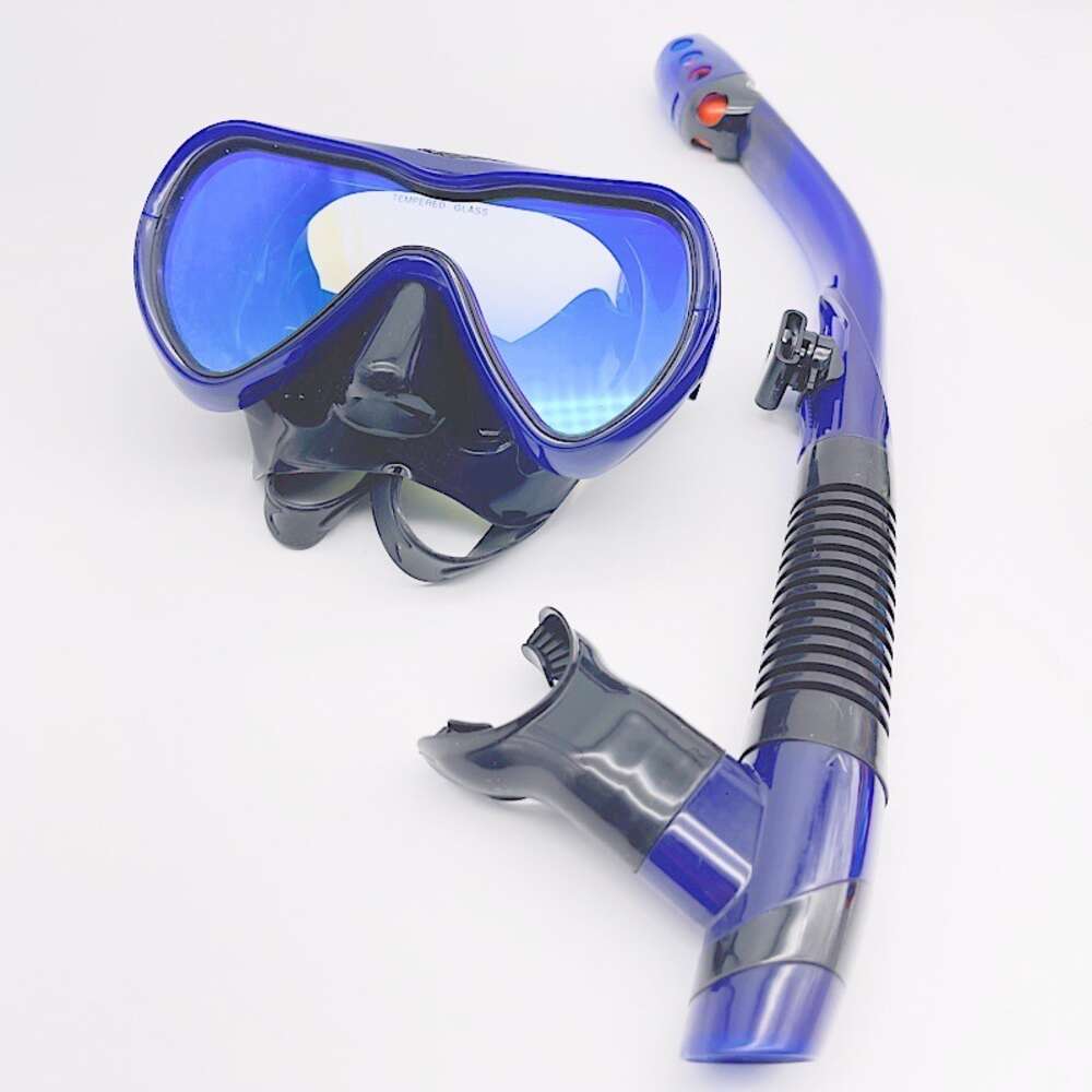 Ddmytiger Professional Snorkeling Two Piece Breathing Tube Set For Men And Women Adult Large Frame Silicone Face Diving Goggles H