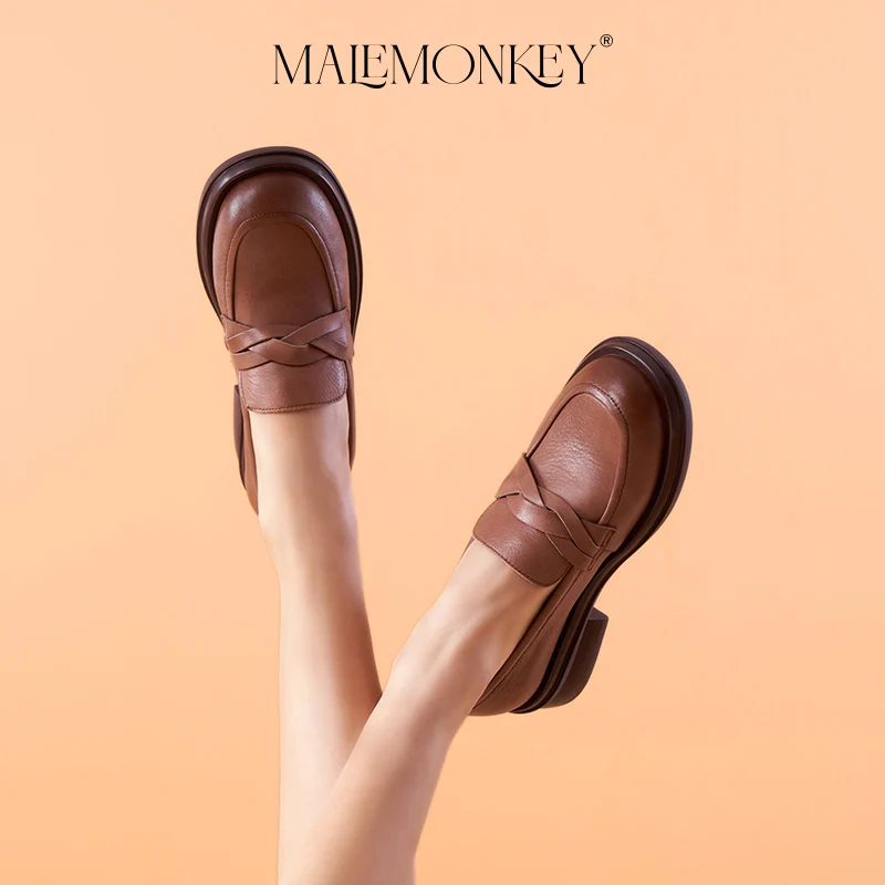 Loafers 2025 Women new Brand Designer Shoes New 2023 Spring Genuine Leather Women Flats Office Shoes Non-slip Female Shoe Handmade