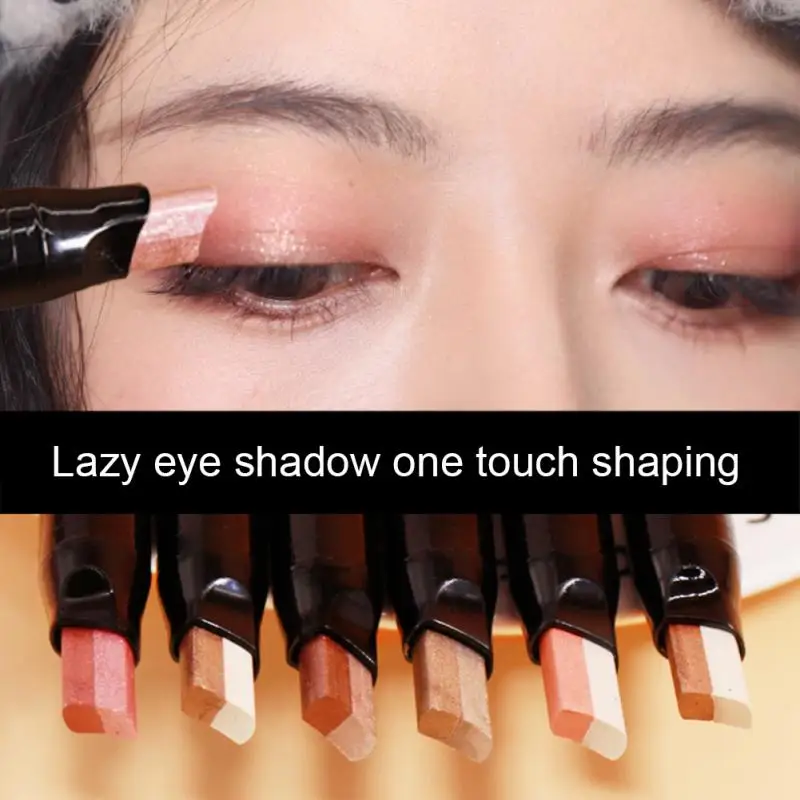 Two tone Eyeshadow Stick Gradient Fine Glitter Pearly Waterproof Eye Shadow Long lasting Makeup Producys Female Cosmetics 5