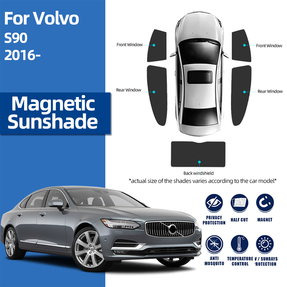 For S90 2016-2023 S 90 Car Sunshade Shield Rear Side Baby Window Sun Shade Visor Front Windshield Mesh Frame Curtain