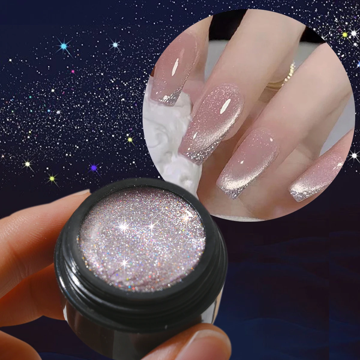 5ML Super Shine Crystal Cat Eye Magnetic Nail Gel Sparkling Semi Permanent UV Gel Polish Nail Art Varnish Magnet Cat Eye's Gel &
