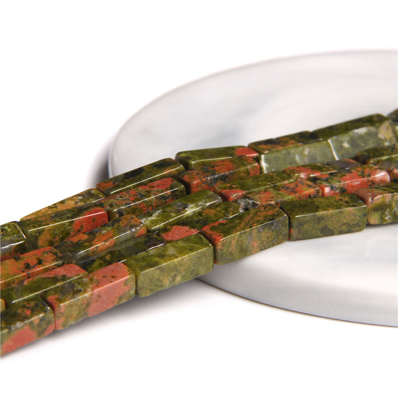 Natural Stone Square Agates Lapis Quartz Unakite Opal Beads Loose Spacer Tube Bead Bracelet Necklace For Jewelry Making 4 * 13mm