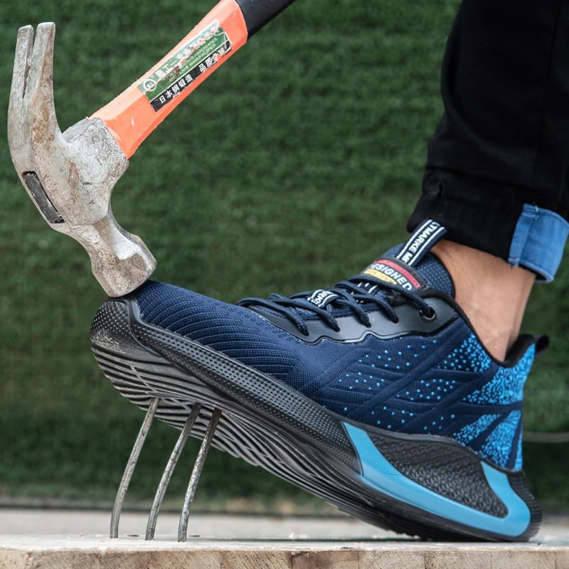 Work Safety Shoes Men Indestructible Sneakers Work Shoes Male Security Steel Toe Shoes Puncture-Proof Work Sneakers Safety Boots