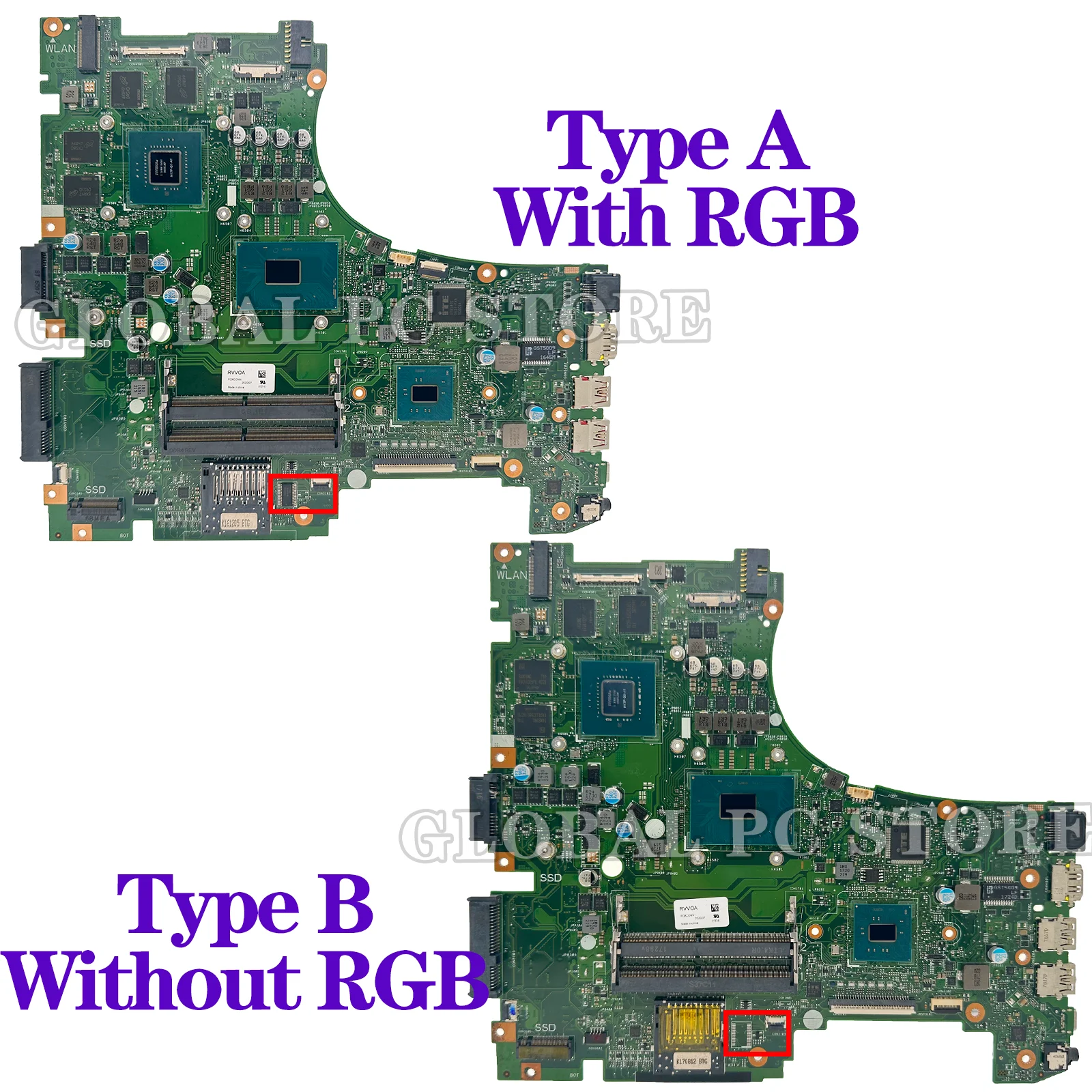 KEFU GL553V Mainboard ZX53V GL553VD GL553VE GL553VW FX553V ZX553V G553V Laptop Motherboard I5 I7 6th/7th Gen GTX1050/GTX1050Ti