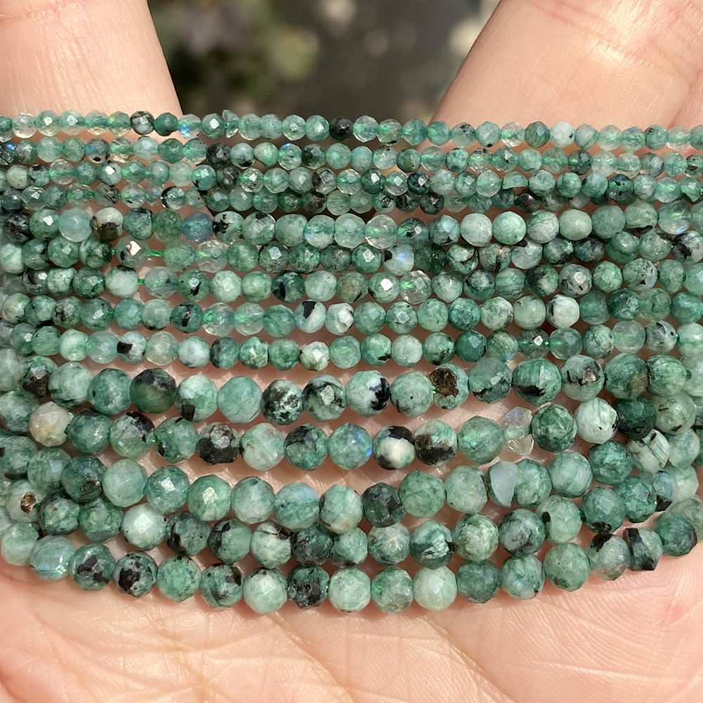 Natural Faceted Green Labradorites Stone Round Loose Spacer Stone Beads For Jewelry Making Bracelet Handmade 2 3 4mm