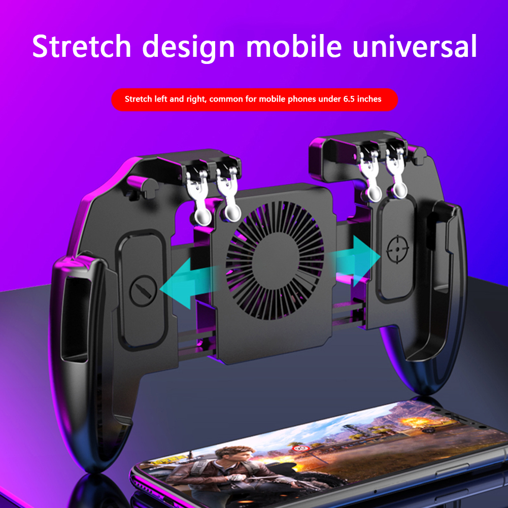 Mobile Shooting Gaming Game Controller w/ Cooling Fan Gamepad for PUBG Joystick