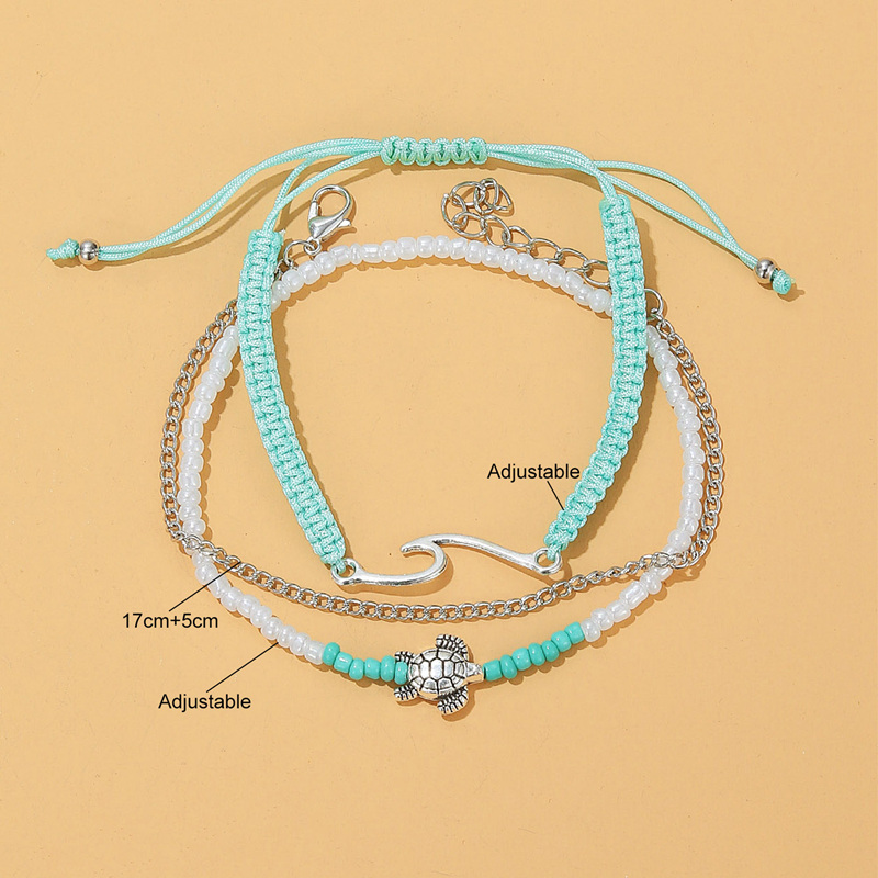 Summer Beach Turtle Shaped Charm Rope String Anklets For Women Ankle Bracelet Woman Sandals On the Leg Chain Foot Jewelry