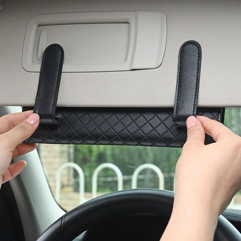 Car Tissue Box Hanging Type Car Sunshade Drawer Creative Car Tissue Bag Car Simple Decorative Products