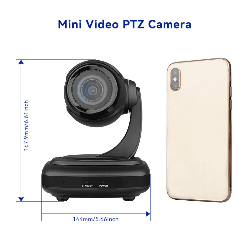 SMTAV AI Tracking USB2.0 1080P 3X Optical Zoom Live Streaming PTZ Camera for Broadcast Conference Events Church