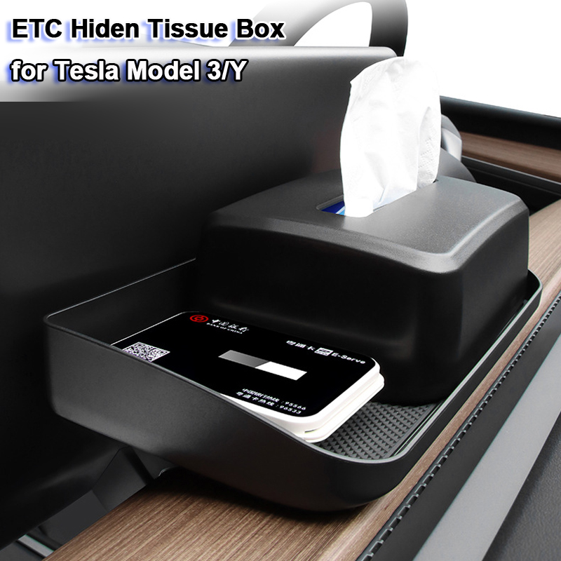for Tesla Model 3 Y 2023 Behind Screen Storage Tray Hidden Tissue Box Central Control Sunglasses Phone Holder ModelY Accessories