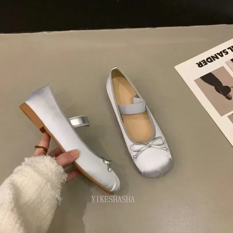 New Spring Summer Flat Ballet Shoes Women's Shoes Retro Satin Mary Jane Shoes Ballet Flats Women Zapatos Mujer