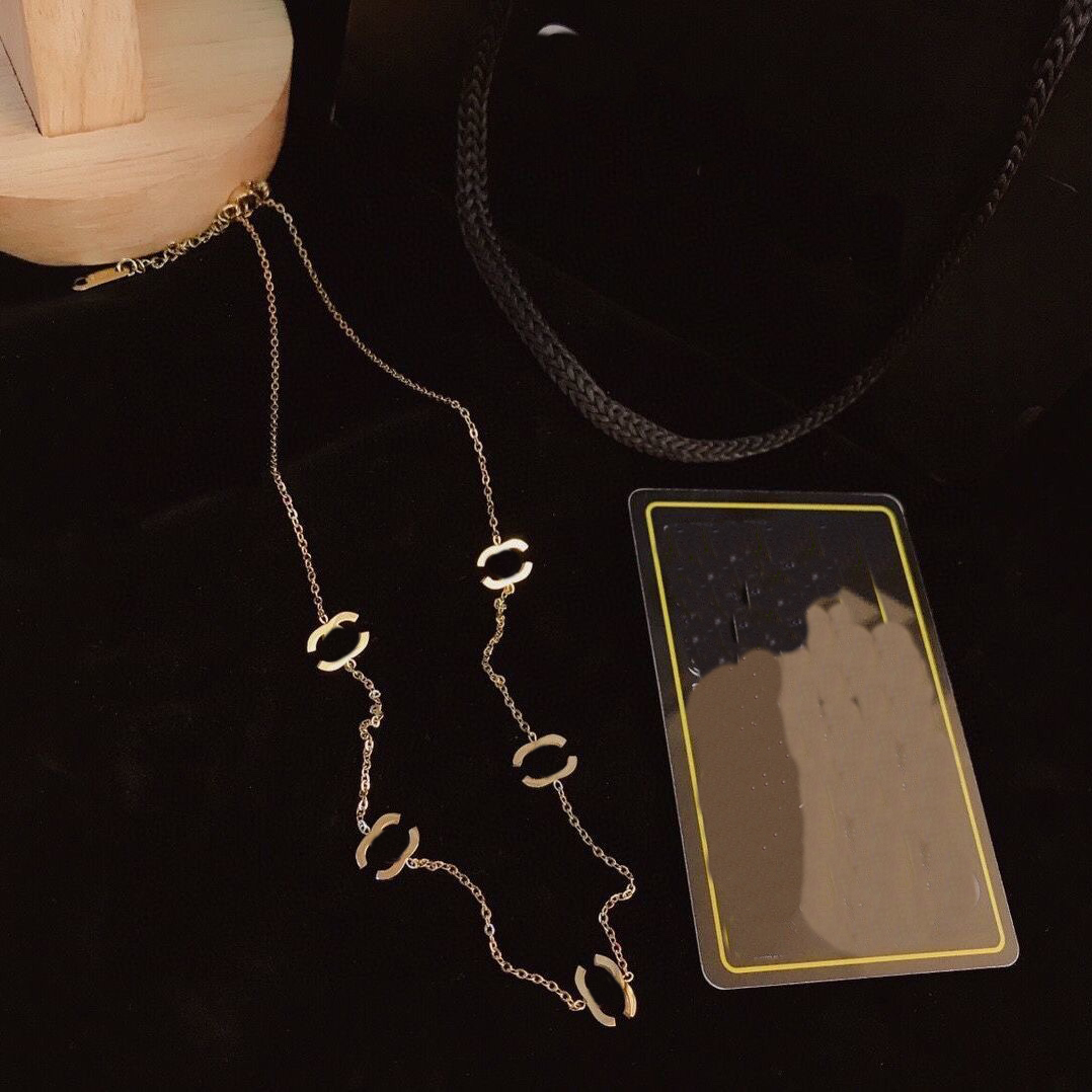 20style Never Fading 18K Gold Plated Brand Designer Pendants Necklaces Stainless Steel Letter Choker Pendant Necklace Chain Jewelry Accessories Gifts