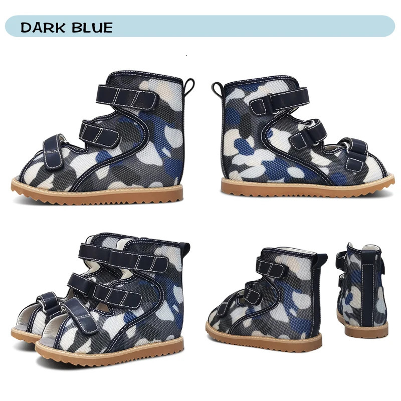 Children Sandals Summer Kids Orthopedic Mesh Shoes Boys Girls Toddler Stiff Hook Loop Clubfoot Varus Valgus Footwear 3 To 12Age 240513