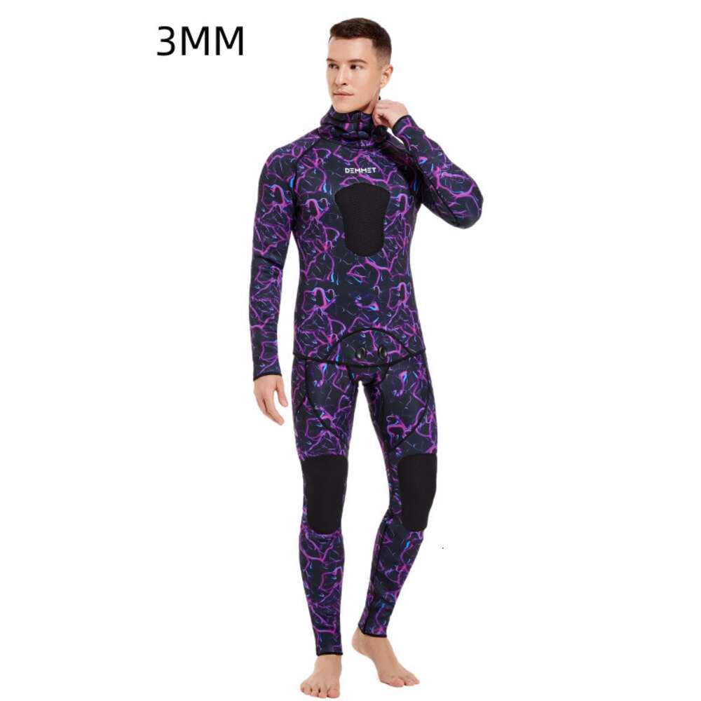Ddmytiger Camouflage Mm Split Hooded Two Piece Set For Men Warm Cold Resistant Hunting And Fishing Free Diving Wet Suit Surfing H