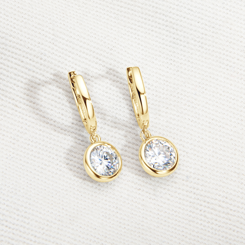 DJMAX 1CT Moissanite Earrings for Women Top Original 925 Sterling Silver Lady's Moissanite Diamond Hoop Earrings New 2023
