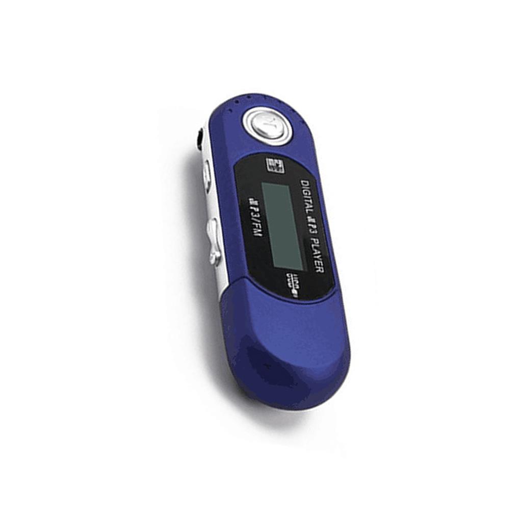 2 in 1 Mini MP3 Player Support 32G TF Card USB 2 0 Small Flash Drive Lightweight LCD Music Player with 3 5mm Audio Jack for Blue