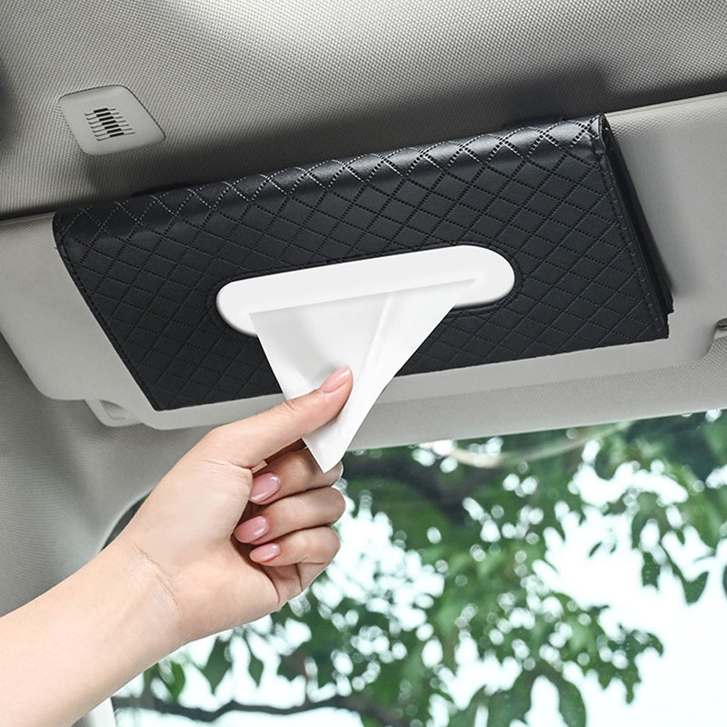 Car Tissue Box Hanging Type Car Sunshade Drawer Creative Car Tissue Bag Car Simple Decorative Products