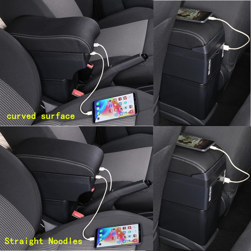 For Citroen C4 cactus Armrest box For Citroen C4 Citroen C3 Car Armrest Central Storage box Retrofit with USB Car accessories