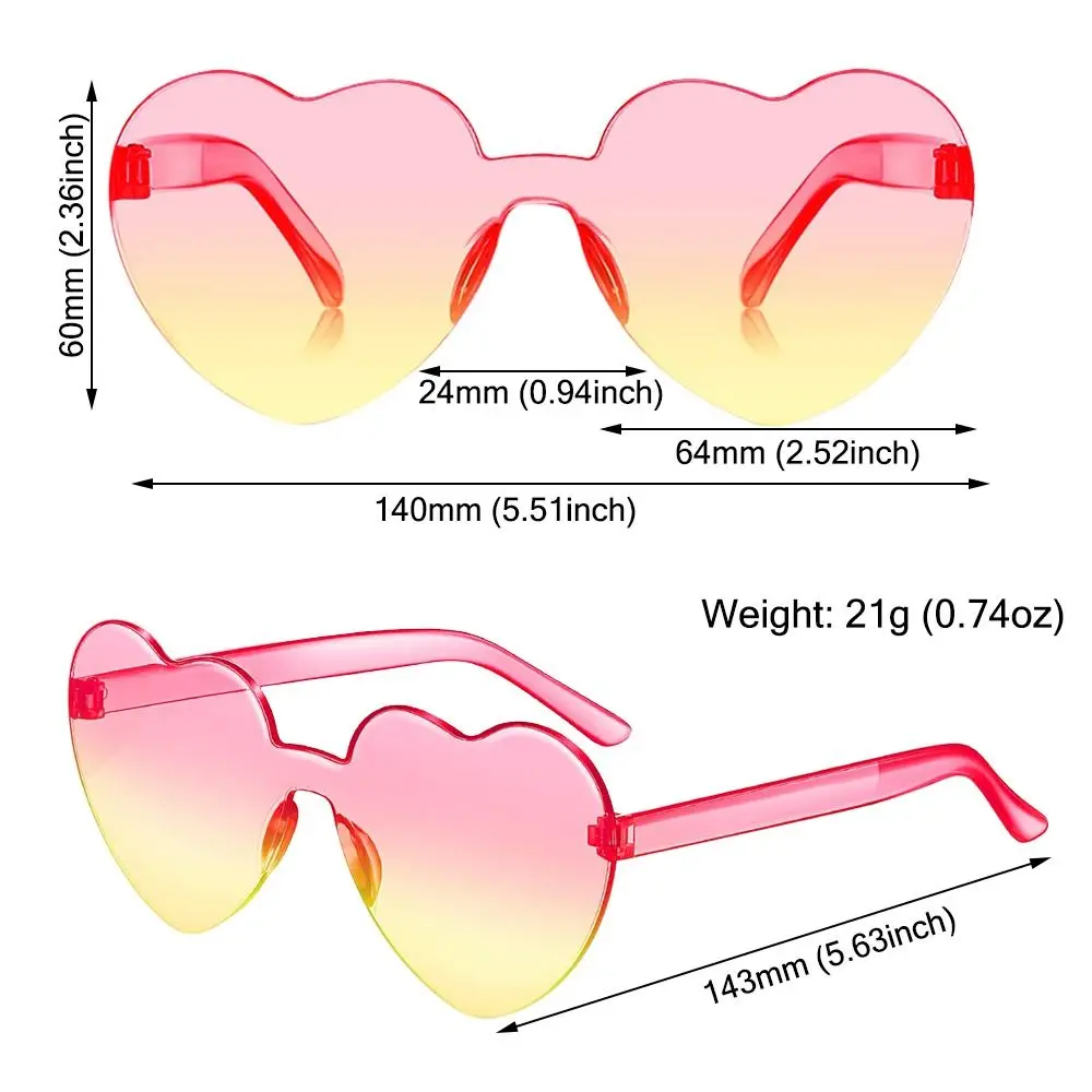 Heart-shaped Sunglasses Colorful Love 2025 Heart Glasses Gradient new Lenses Sunglasses Candy Color Shades Funny Party Sun Glasses