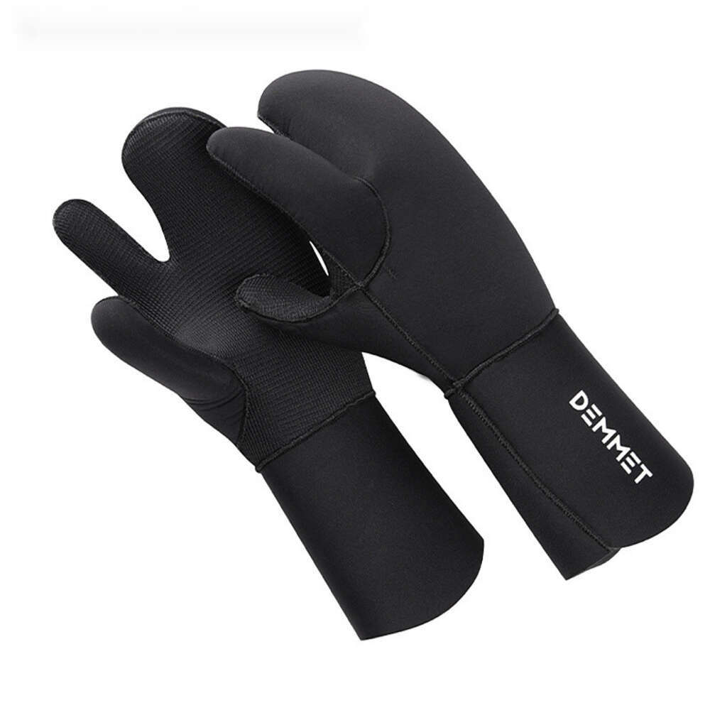 Ddmytiger New MM Three Finger Super Elastic Warm Diving Gloves Cold Wear Resistant And Stab Winter Swimming Chloroprene Rubber For Fishing H