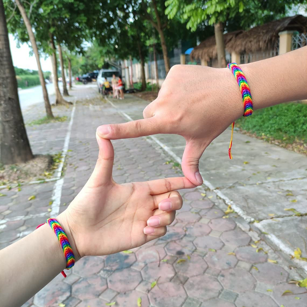 Bisexual Pansexuality LGBT Proud Love Tibetan Wrist Wrap Bracelet Boho Rope Bracelet Bangles for Women Men Thread for Him & Her