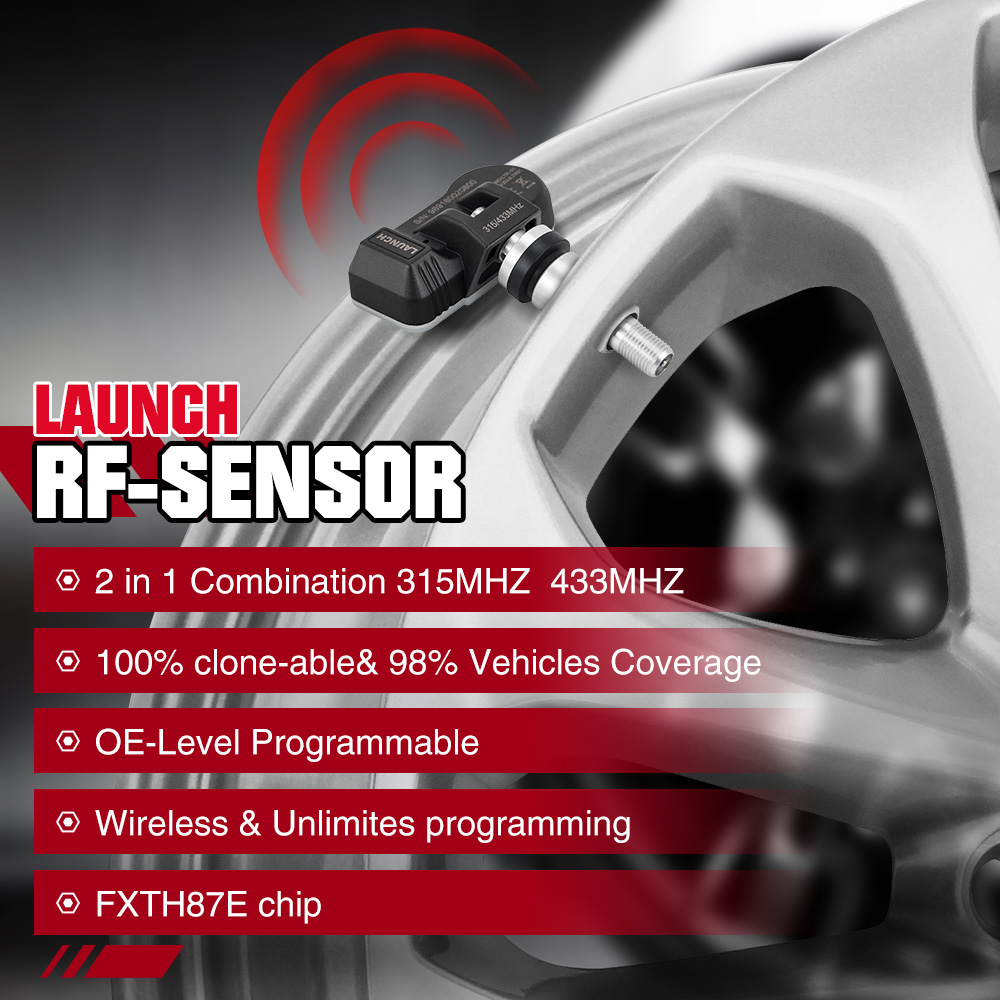 LAUNCH FR Sensor 433 315MHZ TPMS Sensor Tire Repair Tool Scanner X431 TSGUN Tire Pressure Monitor Tester Programming FR-Sensor