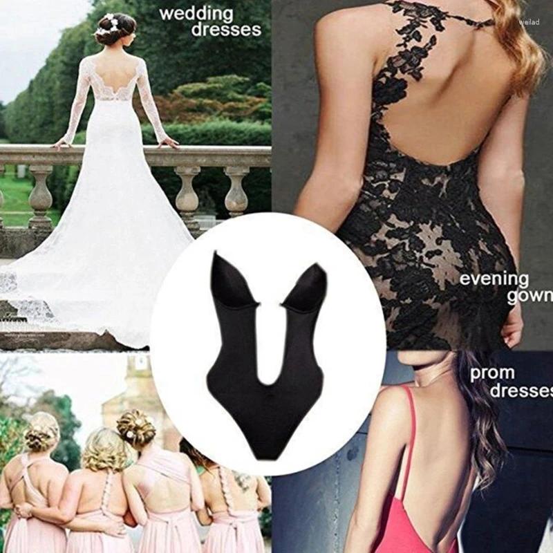 Women's Shapers Women Invisible Backless Padded Bra Bodysuit Seamless U Plunge Shapewear Bridal Shaper Corset For Wedding Slimming Underwear desi