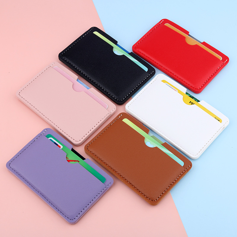 3card Slots Ultra-thin ID Credit Card Holder Card Wallet PU Leather Driver's License Cover Bank Card Case Student Meal Card Case