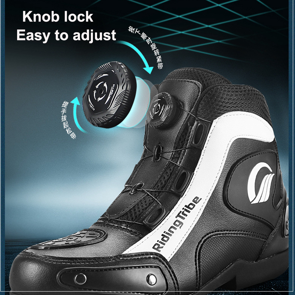 Motorcycle Riding Boots Knob Lock System Racing Breathable Anti-fall Leisure Shoes Motocross Mountain Waterproof Four Seasons