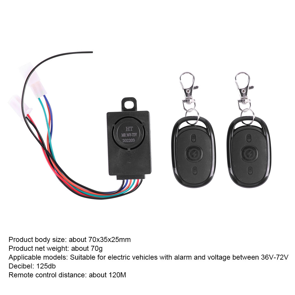 36-72V 125dB Anti-Theft E-bike Alarm System Smart Electric Scooter Bicycle Security Anti Lost Remote Control Detector Alarm